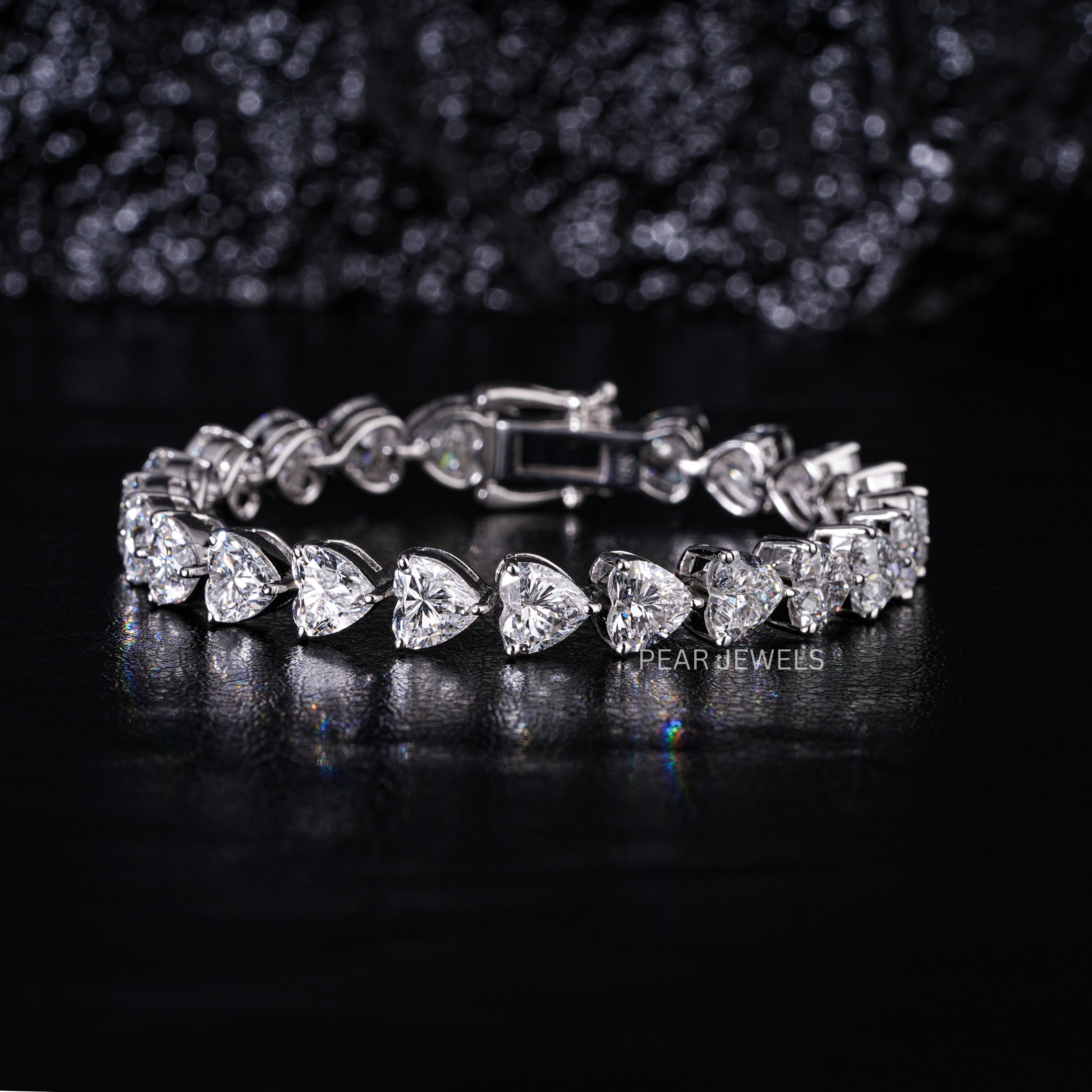 0.8ct Heart Shape Tennis Labgrown Diamond Bracelet - PearJewels Australia